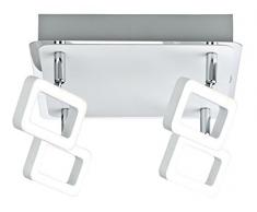 Paulmann 66641 Spotlight Frame 4 x 4,5 W Color Blanco Mate/Cromo 230 V metal 666.41 plafón lámpara LED de techo lámpara techo foco