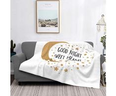 Minalo Manta Ligera de Forro Polar Ultra Suave, cÃ¡lida, Buena Noche Dulces sueÃ±os, Microfibra para Todas Las Estaciones, Sala de Estar, Dormitorio, sofÃ¡ Cama, edredÃ³n de Franela, 80 x 60 cm