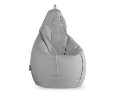 HAPPERS Puff Pera Polipiel Indoor Gris Claro XL