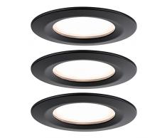 Paulmann Coin 93081 Luminaria empotrable LED Nova Plus Incl. Cabezal, Juego bÃ¡sico rÃ­gido IP44 Red. 78mm 3x6W 230V regul. 2700K Negro Mate, Foco, 18 W