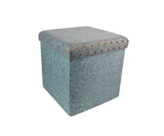 THE HOME DECO FACTORY hd3321 baúl reposapiés Plegable Gris Oscuro M4 poliéster 37,5 x 37,5 x 37,5 cm