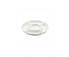 La Porcellana Convivio redondo plato para servir (5 piezas CM 25,5 en caja de regalo, color blanco