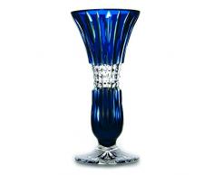 Cristal de Bohemia Denver Florero, Cristal, Azul, 11x11x26 cm