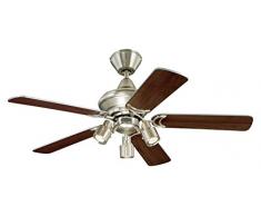 Westinghouse Lighting Kingston Ventilador de Techo GU10, Aluminio Satinado, 105 x 105 x 38 cm
