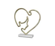 Gilde Figura Moderna de Escultura Decorativa, de Aluminio, diseÃ±o Abstracto en el corazÃ³n, Color Dorado, Altura 40 cm