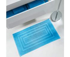 Douceur dIntérieur - 1800512, Tapete De Bano, 50 X 85 Cm, Vitamine, Felpa 1000G Liso, Azul