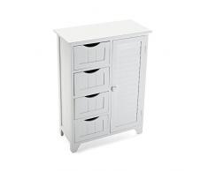 Versa Armario de Baño, Madera, Blanco, 56 x 27 x 77 cm