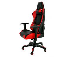 La Silla Española Peñiscola Silla de Oficina Gaming con Reposabrazos, Piel Sintética, Negro y Rojo, 51x48x130 cm