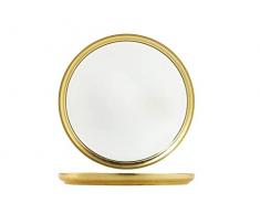 H&H Goldie - Plato de cristal con hilo dorado, 21 cm
