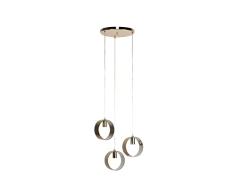 LAMPARA Techo Metal Cristal Dorado 48X48X150 CM