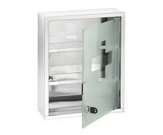 Wenko Botiquín, plata brillante, 30 x 40 x 12