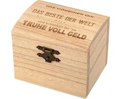 Hergo, Glück schenken 8733 - Cofre del tesoro, madera, multicolor, talla única