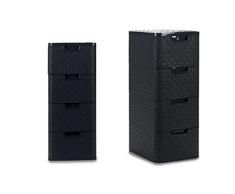 BigBuy Home S3603398 Cajonera Antracita PlÃ¡stico, 4 Cajones, 33 x 82 x 37.5 cm