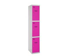 SimonRack SIMONLOCKER Prof. Mon. 3 Doors 1/3 300 GR/RS Taquilla Metalica, Gris/Rosa, Grande