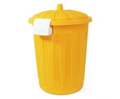 Blim Redonda Basura Papelera con Tapa, 37Â x 46Â cm, 23Â L, Color Amarillo