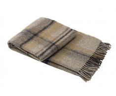 Bellora Oslo Plaid, Manta de Lana Individual a Rayas de Color Beige. Medidas: 130Â x 170Â cm