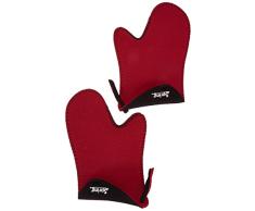 Spring Grips - Guantes para Horno (Resistentes al Calor, Antideslizantes), Color Rojo y Negro