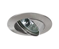 Paulmann 17955-Foco empotrable (51 mm, Hierro Cepillado, orientable, lámpara empotrada, máx. 1 GX53 de 50 W de bajo Voltaje, 12 V Foco empotr GU5.3, Plata