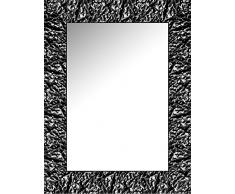 Lienzos Levante Espejo Decorativo Baño/Recibidor, Madera, Negro y Plata, 117 x 77 cm