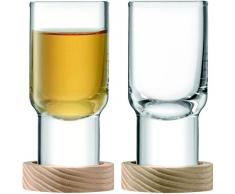 LSA 5012548538421 Utility Vodka Cristal y Fresno Posavasos Set, 60 ML, 2 Unidades, Transparente, 4,5 x 4,5 x 8,5 cm