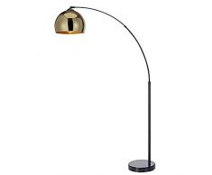Versanora vn-l00012-eu Arquer ARC lámpara de Suelo Pantalla pie Negro, Hierro/mármol, 50 W, Dorado, 11.81 x 43.30 X 66.93, 11,81 x 43,30 x 66,93 cm