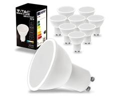 V-TAC 10x Bombillas LED GU10-4,5W (Equivalente a 35W) - 400 Lumen - 6500K Blanco FrÃ­o - Apertura del Haz de Luz 100Â° cubierta satinada - Bombilla MÃ¡xima Eficiencia y Bajo Consumo
