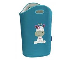 Wenko Colada Kids Greta Cesto para la Capacidad 24 L, poliéster, Color Azul Petróleo, 20 x 40 x 52 cm