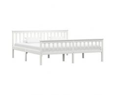 vidaXL Marco de Cama de Madera de Pino Maciza de Color Blanco 180 x 200 cm