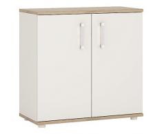 Furniture To go 4 Kids Armario de 2 Puertas con Asas de Opalino, Madera, Blanco Brillante, Color Roble