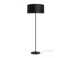 Sotto Luce Mika XL 1/F Lámpara de Pie de Salón con Pantalla de Tela de Diseño y 1 Portalámparas E27, Estilo Moderno, Negro