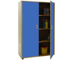 Mobeduc armario con 2 puertas, madera, azul oscuro, 90 x 147 x 40 cm