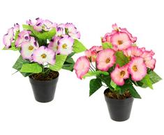 Petunias artificiales, plantas ornamentales, campana artificial, pequeÃ±as plantas de interior, flores artificiales, flores de seda, decoraciÃ³n falsa, planta en maceta, plantas de plÃ¡stico