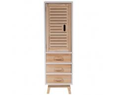 Armario De Madera Lac Blanco Frontales De Pino 3 Cajones Y 1 Puerta