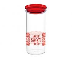 Cosmoplast HomeSweetHome Tarro Con Tapa, 1,5 L, Plástico, Rojo, 12,5 X 12,5 X 19 cm