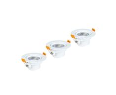Xavax Juego de 3 focos LED empotrables (5 W, 350 lm, luz blanca cÃ¡lida, casquillo: blanco, 00112694)