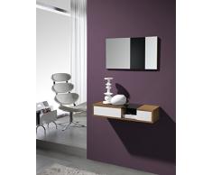 Gomueble 0685080 - Mesa de centro elevable, para salón, color blanco y nogal
