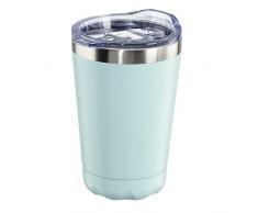 Xavax | Taza tÃ©rmica de 270 ml (vaso tÃ©rmico con apertura para beber y con cierre, mantiene el calor y el frÃ­o hasta 2h, Tapa de rosca, De acero inoxidable), Color azul pastel