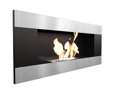 KRATKI Chimenea bio DELTA2 | 400 x 900 cm | Envase de 0,5 L | Horizontal | sin acristalamiento | Chimenea de etanol de pared | Ideal para hogar, salón o dormitorio | TÃV - probado en Renania