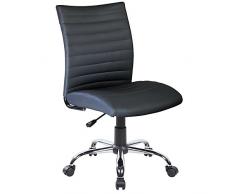 Archimede San Francisco Sillón operativa, Piel sintética, Negro, 48 x 53 x 100 cm