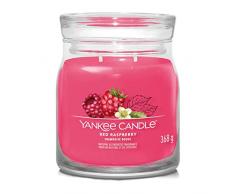 Yankee Candle Signature - Vela perfumada | Vela en tarro mediano de frambuesa roja con doble mecha, mezcla de cera de soja de larga duraciÃ³n, regalo perfecto para mujeres