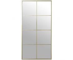DRW Espejo de Pared Rectangular de Ventana en Metal Dorado 80x2x160cm