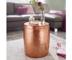 Wohnling â Mesa auxiliar, Pedro 42 x 49 x 42 cm aluminio Cobre mesa decorativa CojÃn redondo, mesa martillado Almacén pequeña, Diseñador estante mesa metal Modern, anstell mesa estrecho, 47 x 47 x 53 cm