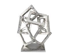 Gilde Escultura Decorativa, Aluminio, Colores Plateados, Altura 37 cm