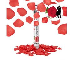 Relaxdays CaÃ±Ã³n Confeti, PoliÃ©ster, PÃ©talos de Rosa Rojos, 5x40x5 cm