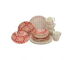 Creatable 21130 Serie PIEMENTO + SUZANNI - Vajilla de 16 piezas (gres), color rojo