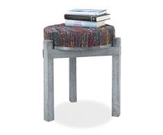 Relaxdays Taburete 2 En 1, Madera, Gris, 44x44x45.5 cm