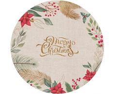 Alfombra de Vinilo, Corona de Flores de Navidad diÃ¡metro 95 cm