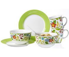 Ritzenhoff & Breker Brunch-und Frühstücksset Tropicana, 6-Teilig, Porzellan Vajilla, Porcelana, 36.00 x 16.00 x 27.00 cm, 6 Unidades