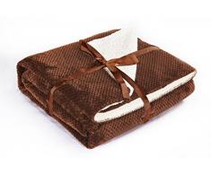 decoking â Manta Microfibra imitación de Piel de Cordero con Microfibra Colcha Manta Polar Manta Polar Suave Suave Suave cálido Estilo escandinavo Capuchino Lamby, Microfibra, marrón, 220 X 240