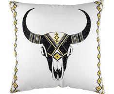 Enjoy Home cojín 40 x 40, Boho búfalo, algodón, Estampado, 40 x 40 cm